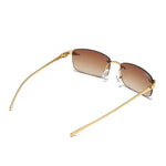 Load image into Gallery viewer, Men's Fevani Brown Vintage Rimless Rectangle Sunglasses FEVANI