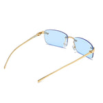 Load image into Gallery viewer, Men's Fevani Light Blue Vintage Rimless Rectangle Sunglasses FEVANI