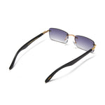 Load image into Gallery viewer, Men's Fevani Dark Violet Rectangle Exclusive Wood Frame Sunglasses FEVANI