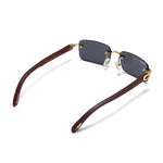 Afbeelding in Gallery-weergave laden, Men's Fevani Black Rectangle Exclusive Wood Frame Sunglasses FEVANI