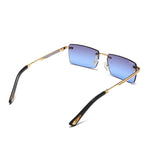 Load image into Gallery viewer, Men's Fevani Grey Blue Classic Platinum Rectangular Metal Sunglasses FEVANI
