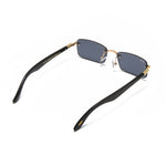 Load image into Gallery viewer, Men's Fevani Dark Grey Rectangle Exclusive Wood Frame Sunglasses FEVANI