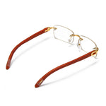 Load image into Gallery viewer, Men's Fevani Transparent Rectangle Exclusive Wood Frame Sunglasses FEVANI