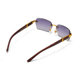 이미지를 갤러리 뷰어에 로드 , Men's Fevani Light Violet Rectangle Exclusive Wood Frame Sunglasses FEVANI