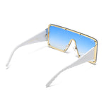 Load image into Gallery viewer, Women's Fevani Bouclier White Blue Square Oversized Sunglasses FEVANI