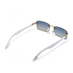 Load image into Gallery viewer, Men's Fevani Light Blue Rectangle Exclusive Wood Frame Sunglasses FEVANI