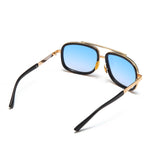 Load image into Gallery viewer, Men's Fevani Light Blue Gilded Square Oversized Sunglasses FEVANI