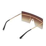 Load image into Gallery viewer, Women's Fevani Bouclier Brown Square Oversized Sunglasses FEVANI