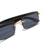 Load image into Gallery viewer, Men's Fevani Dark Grey Rectangle Exclusive Wood Frame Sunglasses FEVANI