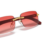 Afbeelding in Gallery-weergave laden, Men's Fevani Red Rectangle Exclusive Wood Frame Sunglasses FEVANI