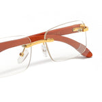 Load image into Gallery viewer, Men's Fevani Transparent Rectangle Exclusive Wood Frame Sunglasses FEVANI