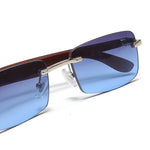 Load image into Gallery viewer, Men's Fevani Blue Rectangle Exclusive Wood Frame Sunglasses FEVANI