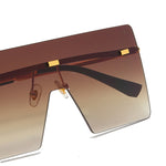 Load image into Gallery viewer, Women's Fevani Bouclier Brown Square Oversized Sunglasses FEVANI