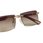 Load image into Gallery viewer, Men's Fevani Dark Brown Classic Platinum Rectangular Metal Sunglasses FEVANI