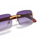 Load image into Gallery viewer, Men's Fevani Violet Rectangle Exclusive Wood Frame Sunglasses FEVANI