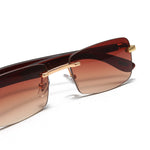 Load image into Gallery viewer, Men's Fevani Brown Rectangle Exclusive Wood Frame Sunglasses FEVANI