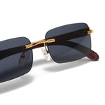 Afbeelding in Gallery-weergave laden, Men's Fevani Black Rectangle Exclusive Wood Frame Sunglasses FEVANI