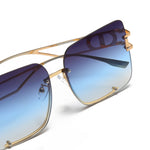 Load image into Gallery viewer, Women's Fevani Dark Blue Square Oversized Sunglasses FEVANI