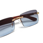 Load image into Gallery viewer, Men's Fevani Light Grey Rectangle Exclusive Wood Frame Sunglasses FEVANI