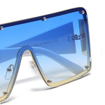 Load image into Gallery viewer, Women's Fevani Bouclier White Blue Square Oversized Sunglasses FEVANI