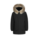 Last inn bildet i gallerivisningen, Men's Imperial Down Parka Jacket in Black (Light Fox Hood Trim) FEVANI