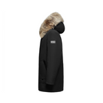 Last inn bildet i gallerivisningen, Men's Imperial Down Parka Jacket in Black (Light Fox Hood Trim) FEVANI