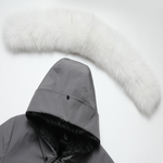 Load image into Gallery viewer, Men's Imperial Down Parka Jacket in Graphite Grey (White Fox Hood Trim) FEVANI