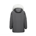 Load image into Gallery viewer, Men's Imperial Down Parka Jacket in Graphite Grey (White Fox Hood Trim) FEVANI