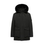 Load image into Gallery viewer, Men's Grandeur Down Parka Jacket in Black (Black Fox Hood Trim) FEVANI