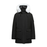 Load image into Gallery viewer, Men's Grandeur Down Parka Jacket in Black (White Fox Hood Trim) FEVANI