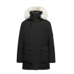 Load image into Gallery viewer, Men's Grandeur Down Parka Jacket in Black (Light Fox Hood Trim) FEVANI
