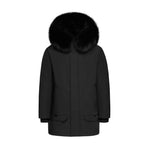 Load image into Gallery viewer, Men's Imperial Down Parka Jacket in Black (Black Fox Hood Trim) FEVANI