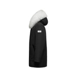 Last inn bildet i gallerivisningen, Men's Imperial Down Parka Jacket in Black (White Fox Hood Trim) FEVANI