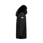 Load image into Gallery viewer, Men's Imperial Down Parka Jacket in Black (Black Fox Hood Trim) FEVANI