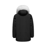 Last inn bildet i gallerivisningen, Men's Imperial Down Parka Jacket in Black (White Fox Hood Trim) FEVANI