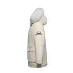 Load image into Gallery viewer, Men's Grandeur Down Parka Jacket in White (White Fox Hood Trim) FEVANI