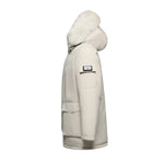 Load image into Gallery viewer, Men's Grandeur Down Parka Jacket in White (Light Fox Hood Trim) FEVANI