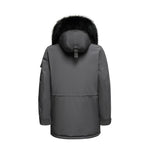 Last inn bildet i gallerivisningen, Men's Majestic Down Parka Jacket in Grey (Black Fox Hood Trim) FEVANI