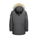 Cargar imagen en el visor de la galería, Men's Majestic Down Parka Jacket in Grey (Light Fox Hood Trim) FEVANI