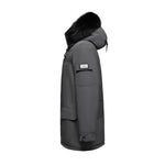 Last inn bildet i gallerivisningen, Men's Majestic Down Parka Jacket in Grey (Black Fox Hood Trim) FEVANI