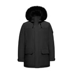 Last inn bildet i gallerivisningen, Men's Majestic Down Parka Jacket in Black (Black Fox Hood Trim) FEVANI