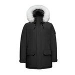 Last inn bildet i gallerivisningen, Men's Majestic Down Parka Jacket in Black (White Fox Hood Trim) FEVANI