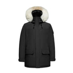 Last inn bildet i gallerivisningen, Men's Majestic Down Parka Jacket in Black (Light Fox Hood Trim) FEVANI
