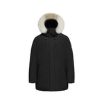 Load image into Gallery viewer, Men's Arctic Grade Down Parka Jacket in Black (Light Fox Hood Trim) FEVANI