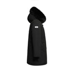Last inn bildet i gallerivisningen, Women's Ritzy Down Parka Jacket in Black (Black Fox Hood Trim) FEVANI