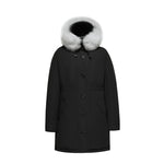 Last inn bildet i gallerivisningen, Women's Ritzy Down Parka Jacket in Black (White Fox Hood Trim) FEVANI