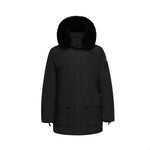 Load image into Gallery viewer, Men's Glacier Down Parka Jacket in Black (Black Fox Hood Trim) FEVANI