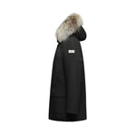 Load image into Gallery viewer, Men's Glacier Down Parka Jacket in Black (Light Fox Hood Trim) FEVANI