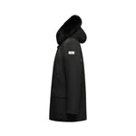 Load image into Gallery viewer, Men's Glacier Down Parka Jacket in Black (Black Fox Hood Trim) FEVANI
