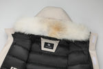 Load image into Gallery viewer, Men's Grandeur Down Parka Jacket in White (Light Fox Hood Trim) FEVANI